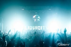 crowd white light globe rainbow